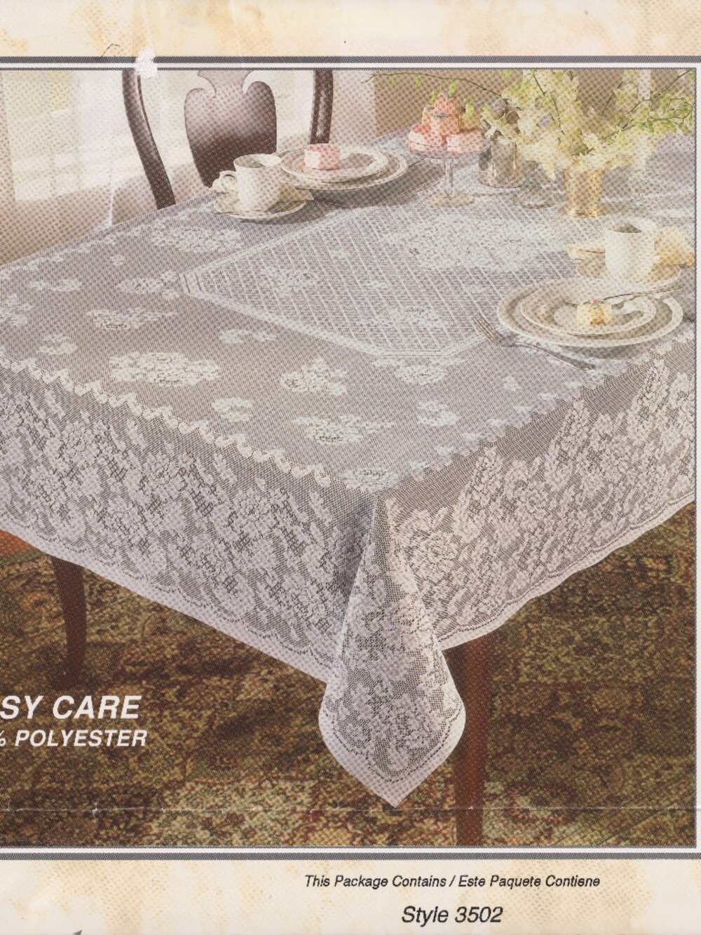 Vintage Ivory Fine Lace Tablecloth Oblong 60x104 PERFECT CONDITION - BARELY USED